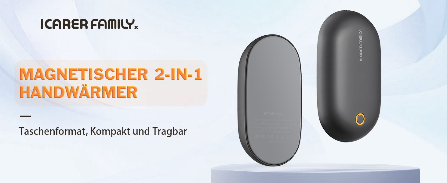 Електричні грілки для рук 2 шт. 5000 mAh, роздільні, з магнітом, швидкий нагрів, багаторазові з шнурком, ультракомпактні для активного відпочинку взимку