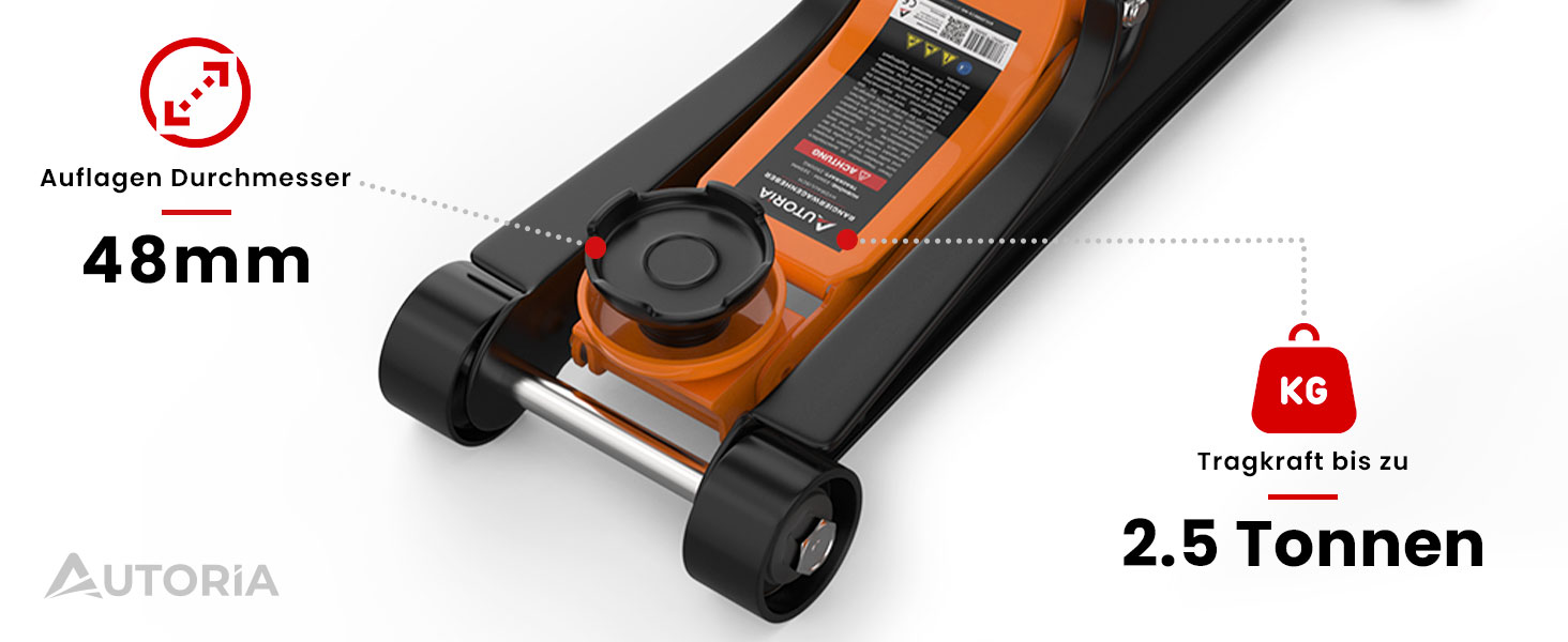 Гідравлічний домкрат Wagenheber 2.5T низький профілю для легкових авто та кліренсу, до 2500 кг (Помаранчевий)