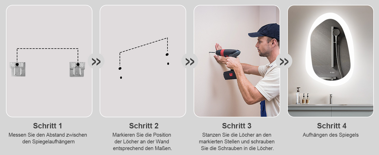 Дзеркало для ванної кімнати YOLEO з підсвічуванням 90x70 см, LED дзеркало з переднім та заднім освітленням, дзеркало з пам'яттю, 3 регульовані кольори світла, антизапар, (100L x 66B cm)
