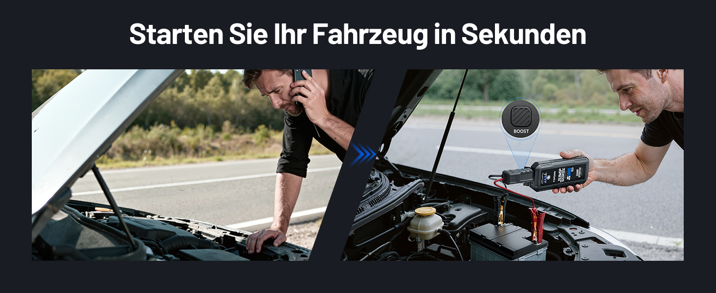 Powerbank TOPDON JS3000 для авто: пускова станція, 24000mAh, 12V, для бензинових та дизельних двигунів (до 9.0L/7.0L)