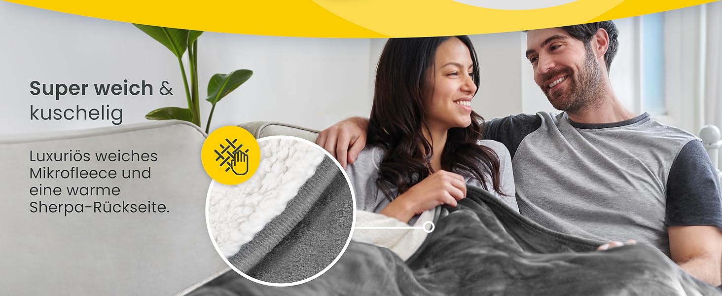 Електрична ковдра Cosi Home 180x130 см з таймером, захистом від перегріву та 10 рівнями нагріву - Кремовий колір