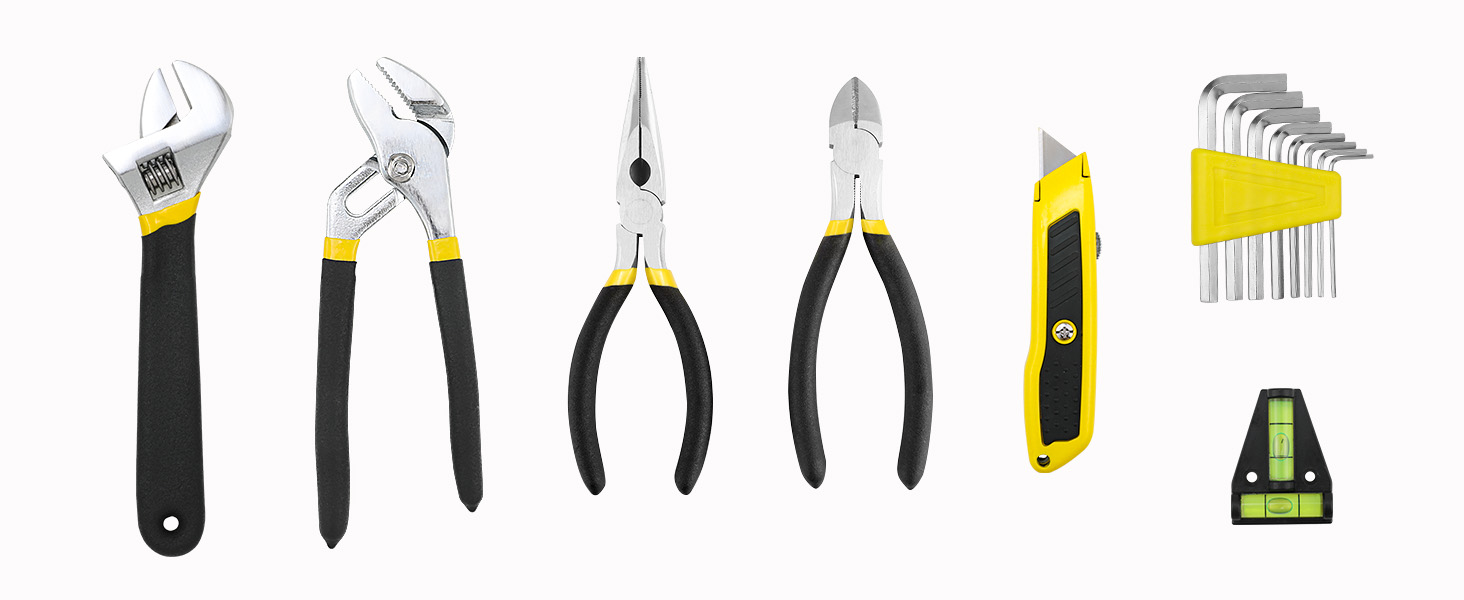 Набір інструментів 95 предметів у пластиковому кейсі Werkzeugkoffer: викрутки, головки, тріскачки для дому, авто, гаража (жовтий)