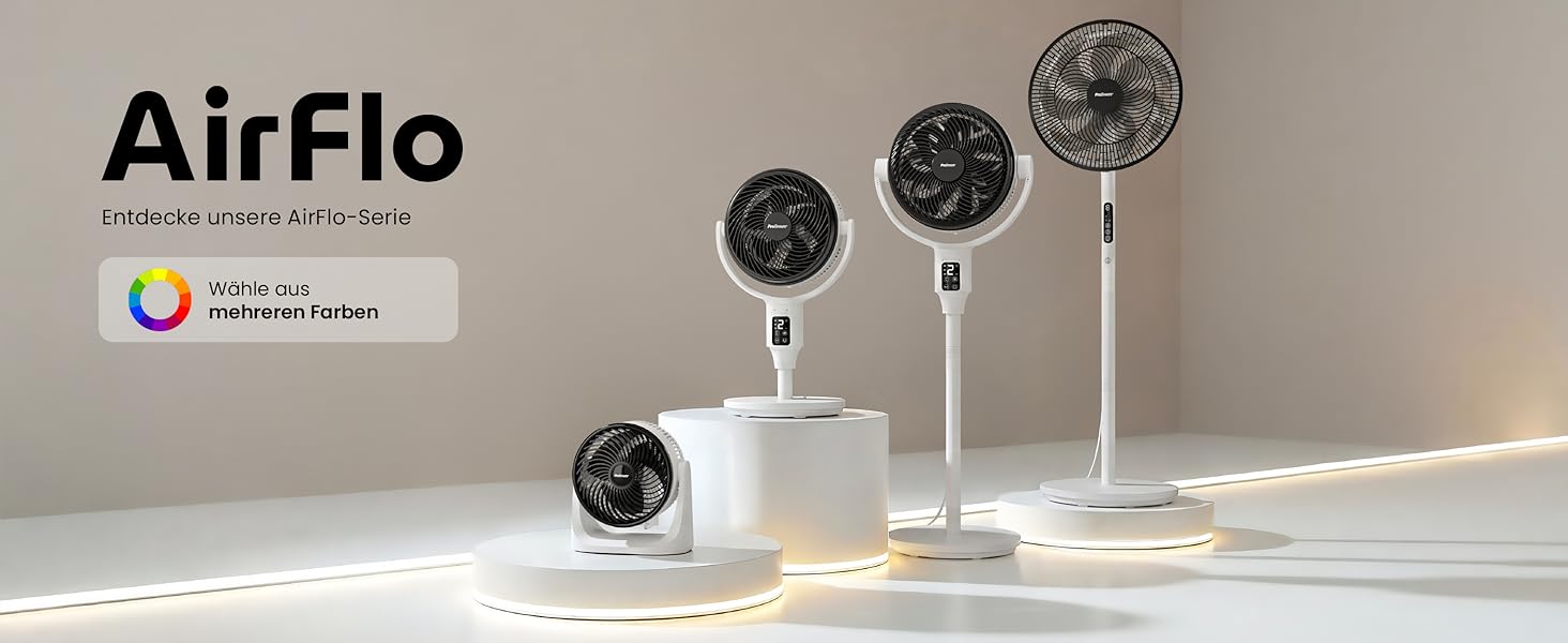 Вентилятор настільний Pro Breeze AirFlo Mini – Тихий турбо-вентилятор з 3 швидкостями, нахилом 90° та потужним потоком повітря до 4,2 м/с, компактний для офісу, спальні та робочого столу, білий