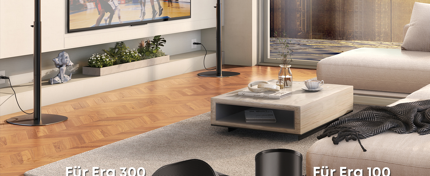 Підлогові стійки для колонок SONOS Era 100 та Era 300, регульовані по висоті (74-99 см), чорні, 1 пара