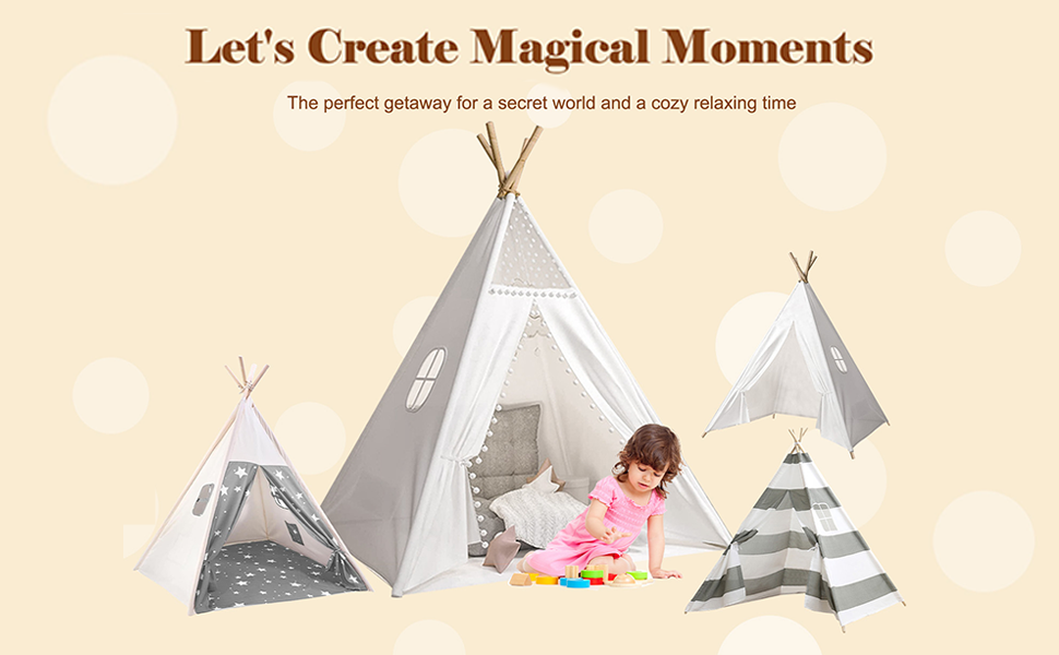 Дитячий намет-типі З вікном, ігровий намет-типі для дітей, намет-типі для дитячої кімнати, індіанський намет для гри в приміщенні та на вулиці
