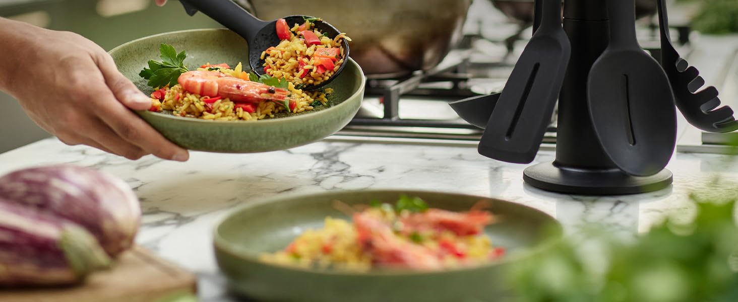 Набір кухонних аксесуарів Joseph Joseph Elevate 5 шт. з силікону, BPA-free, антипригарне покриття, нержавіюча сталь