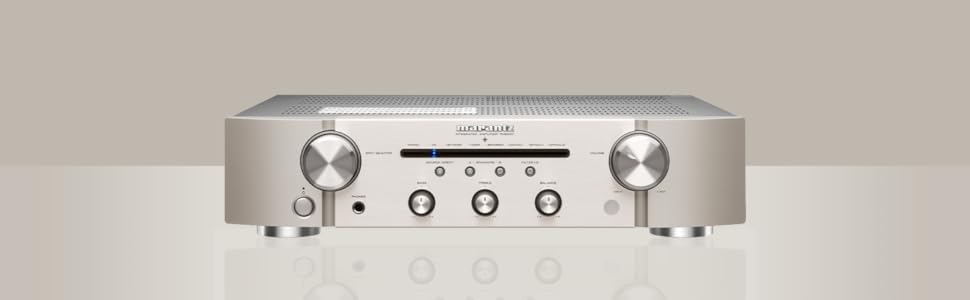 Підсилювач Marantz PM6007, 2x60 Вт, опт./фоновхід, вихід сабвуфера, сріблясто-золотий