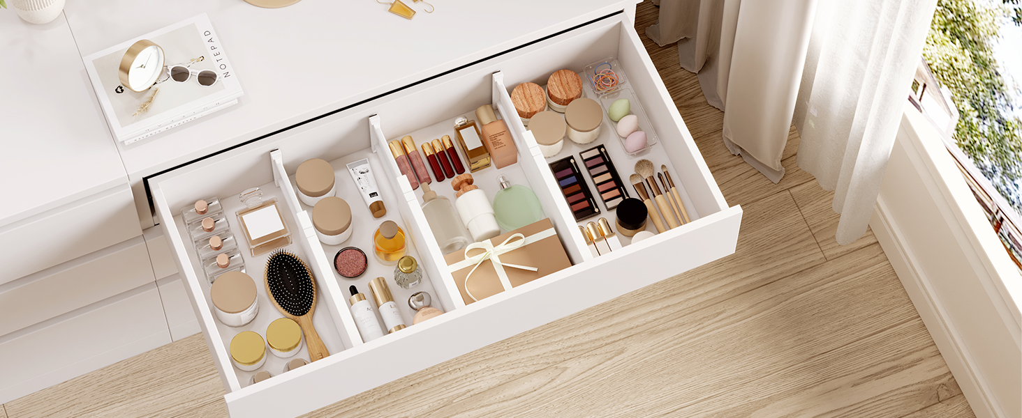 Набір розсувних роздільників для шухляд Lifewit (8 шт.), регульована довжина 34–50 см, висота 15.5 см, органайзер для зберігання в шафі