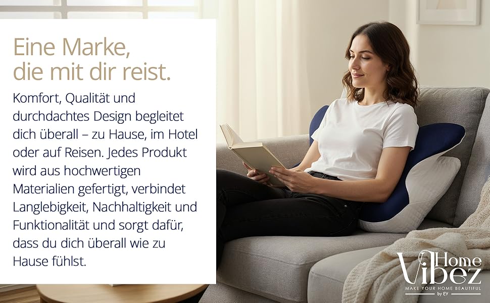 Подушка для шиї Home Vibez® з піною з пам'яті ефекту, знімає біль у шиї та плечах, ергономічний дизайн, ортопедична підтримка шиї з охолоджуючим чохлом для будь-яких положень сну, з сумкою для подорожей