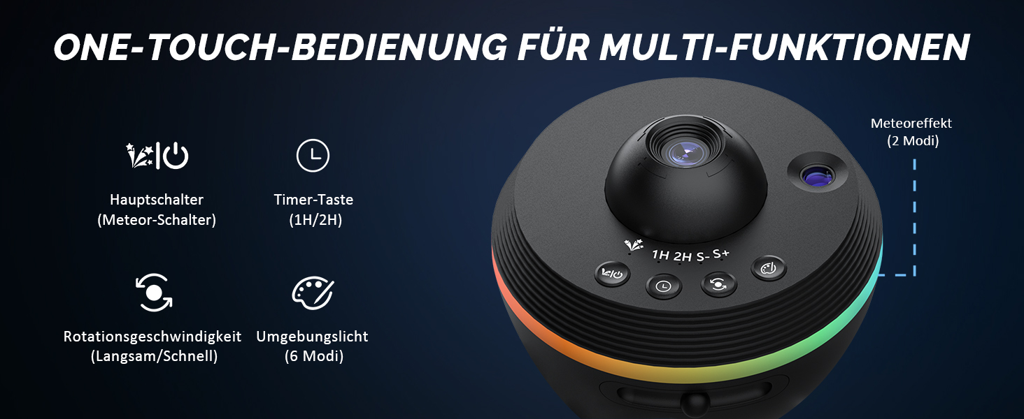 Проєктор зоряного неба Sternenhimmel: Галактика, планетарій, нічник для дітей та дорослих - чорний