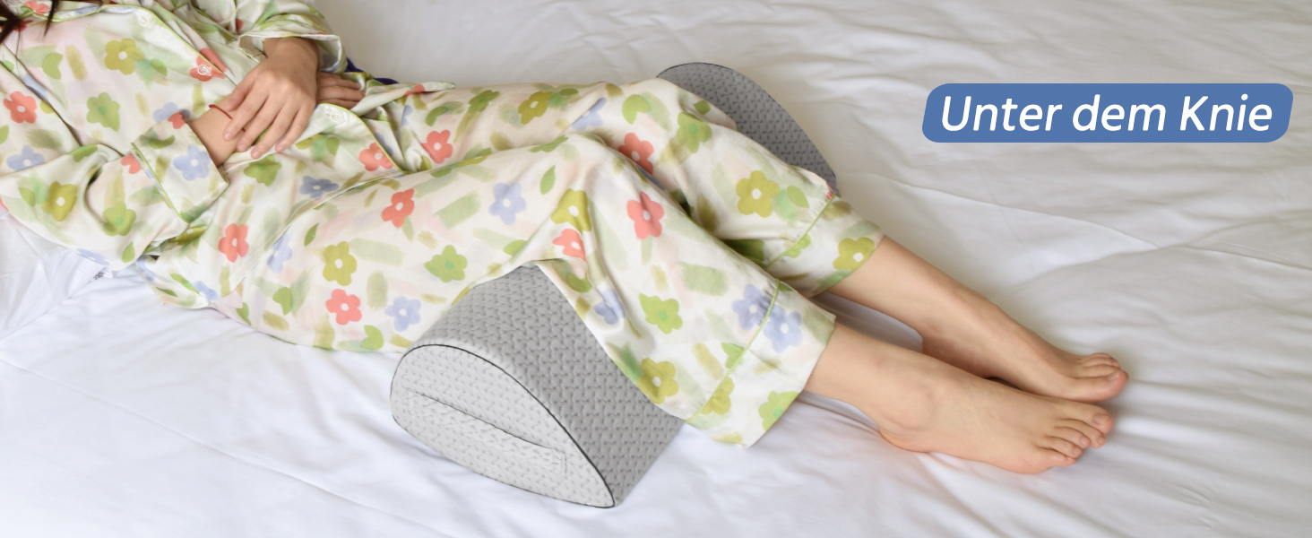 Подушка для сну на боку Pozico: ортопедична подушка з піни Memory Foam для ніг, колін, стегон та спини, знімний чохол, сіра
