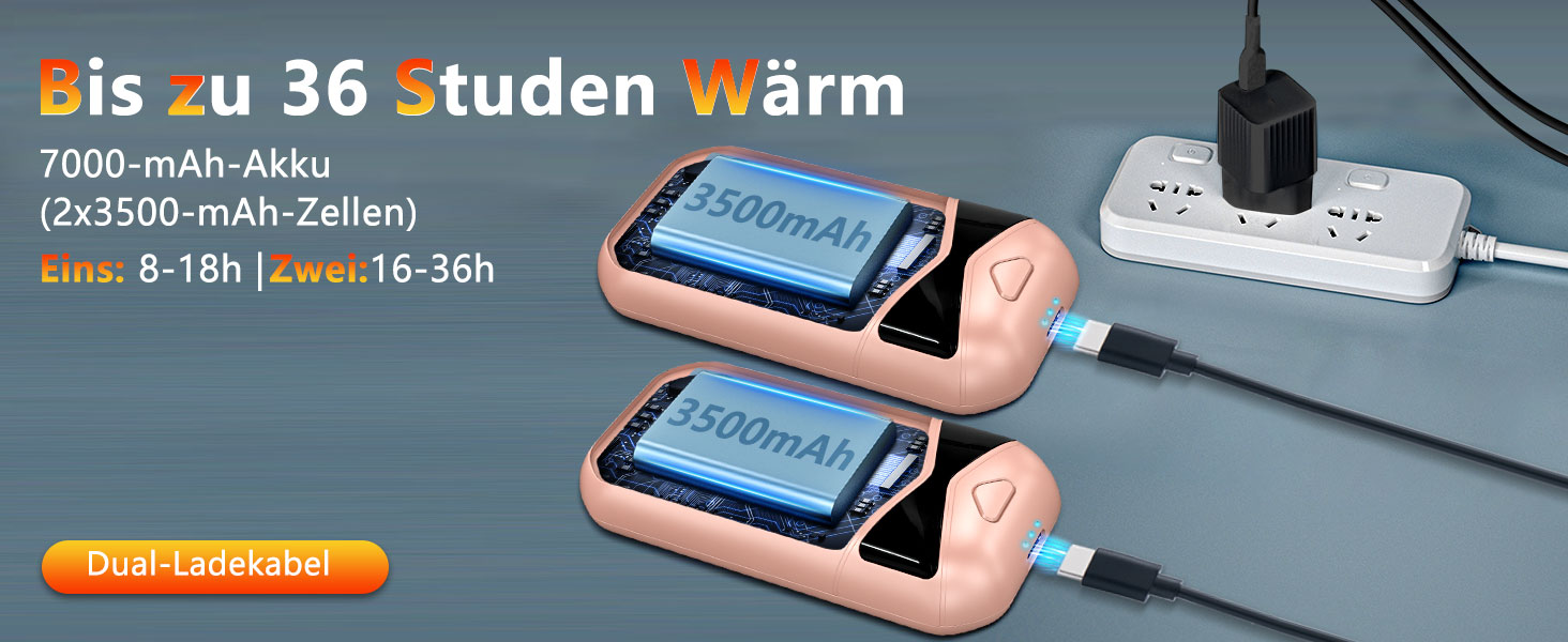 Електричні грілки для рук DDKJ 2 шт. 7000mAh з магнітом, 3 режими нагріву до 55°C, портативні, для дітей, чоловіків, жінок (рожевий)