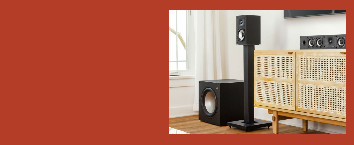 Активний сабвуфер Polk Audio Monitor XT12, 12-дюймовий сабвуфер, підсилювач класу AB 100 Вт, чорний