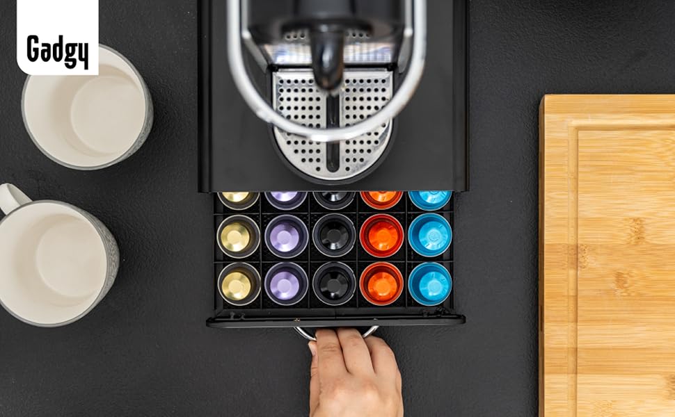 Тримач для капсул кави Gadgy | На зберігання 36 капсул | Ящик для капсул Nespresso | Тримач з нержавіючої сталі