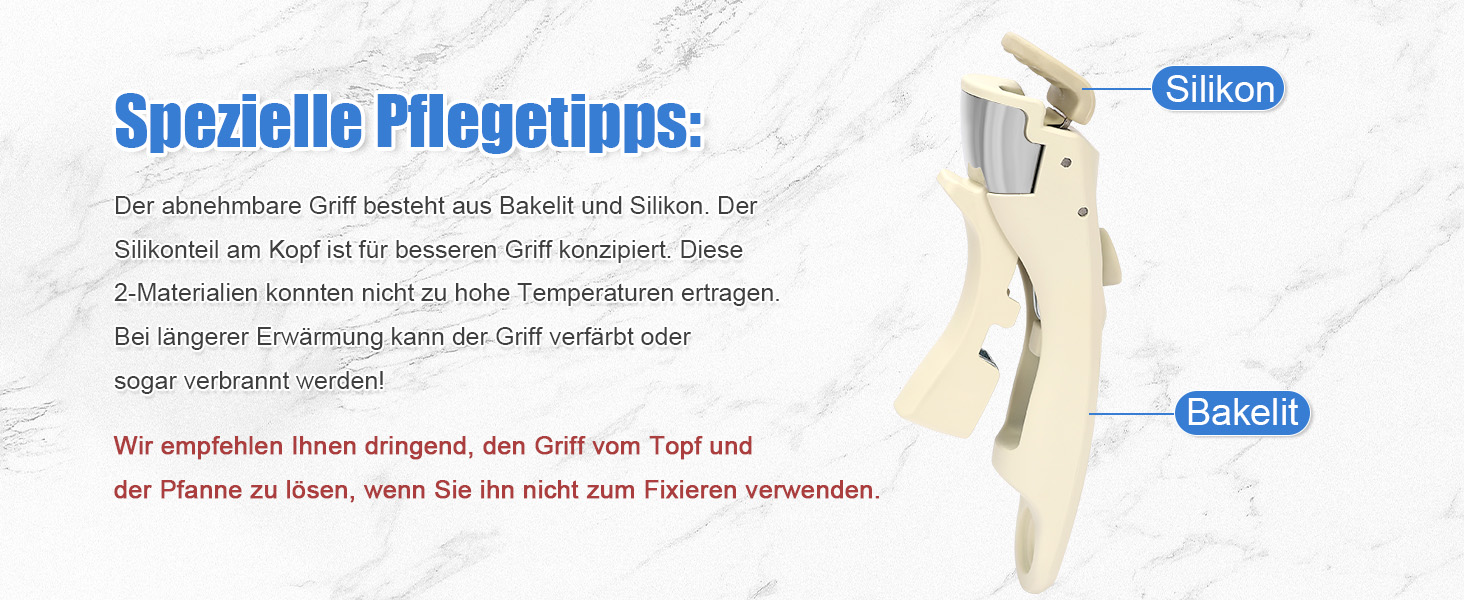 Набір посуду GFTIME 17-ти частинний з антипригарним покриттям Ceramic, для всіх плит (індукція), зі знімними ручками, 20/26 см скляні кришки, без PFOA/PTFE/PFAS