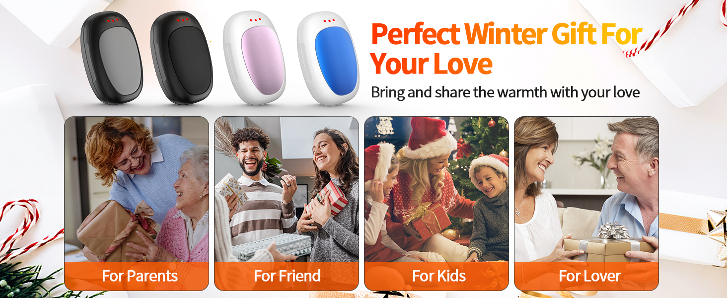 Електричні грілки для рук, 2 шт. - багаторазові, з 3 режимами нагріву, для дітей та дорослих, чорного кольору