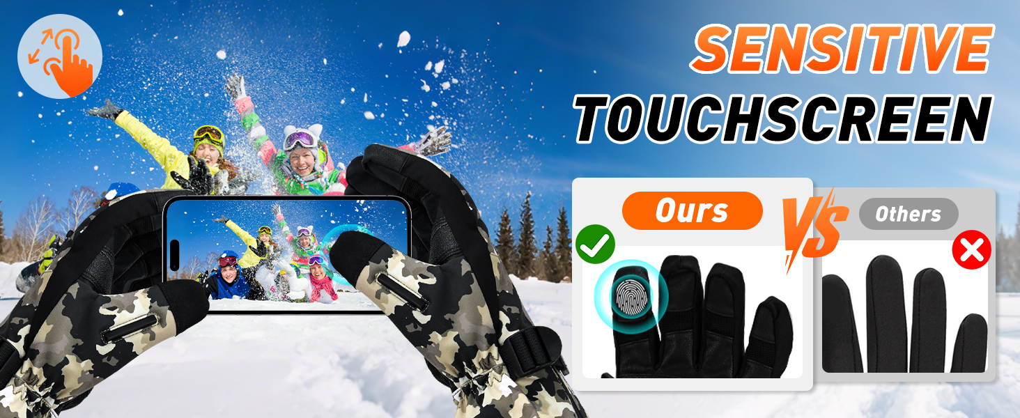 Електричні гріючі рукавички Ychee Camouflage, 7.4V, 22.2Wh, водонепроникні, двошарові, для кемпінгу (M)