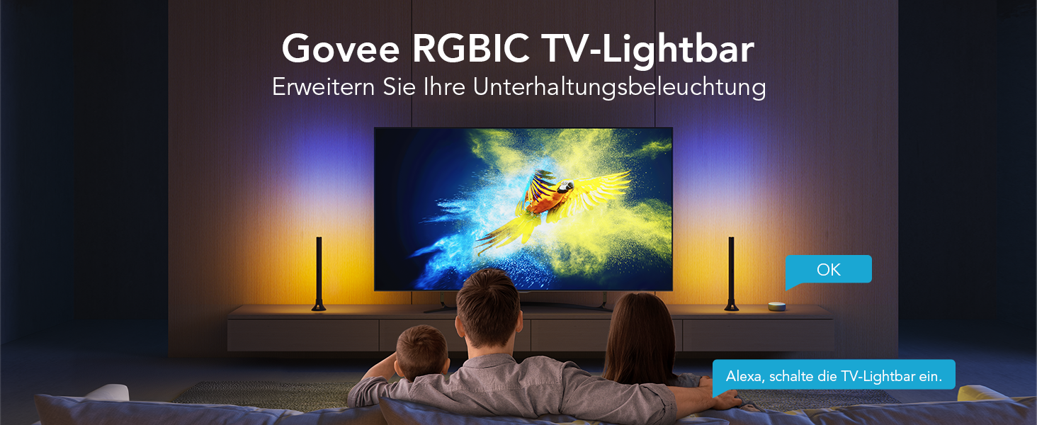 Світлодіодні RGBIC LED-панелі для підсвічування телевізора Govee (45-70 дюймів), чорні
