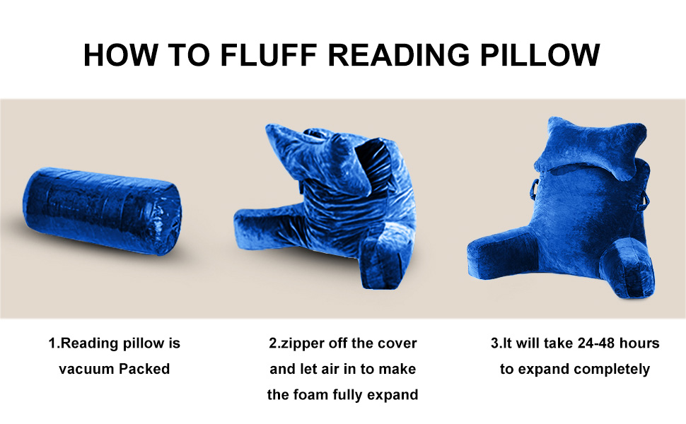 Підлогове крісло-мішок для читання в ліжку, диван, дорослий, з кишенею, синього кольору