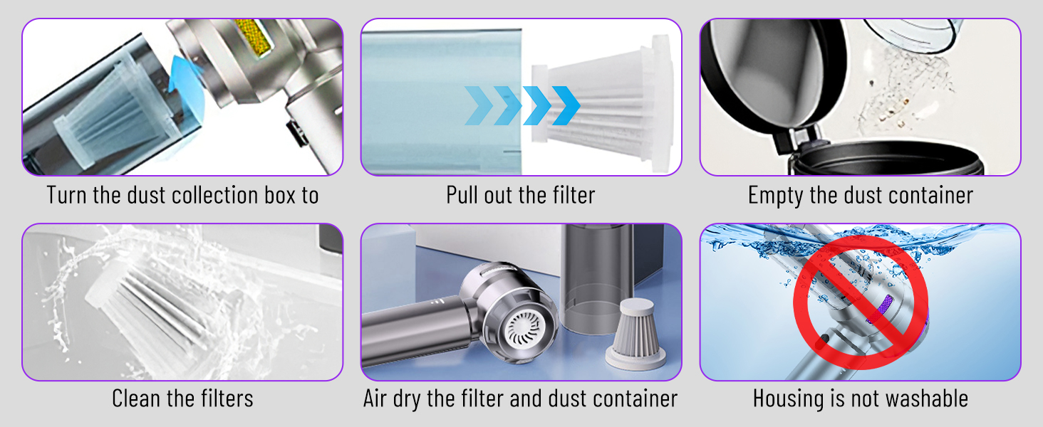 Акумуляторний ручний пилосос 4 в 1 для авто та дому, бездротовий міні-пилосос 22000Па з безщіточковим двигуном, 6000 mAh, електричний обдуватель для прибирання шерсті та пилу (Сріблясто-золотий)