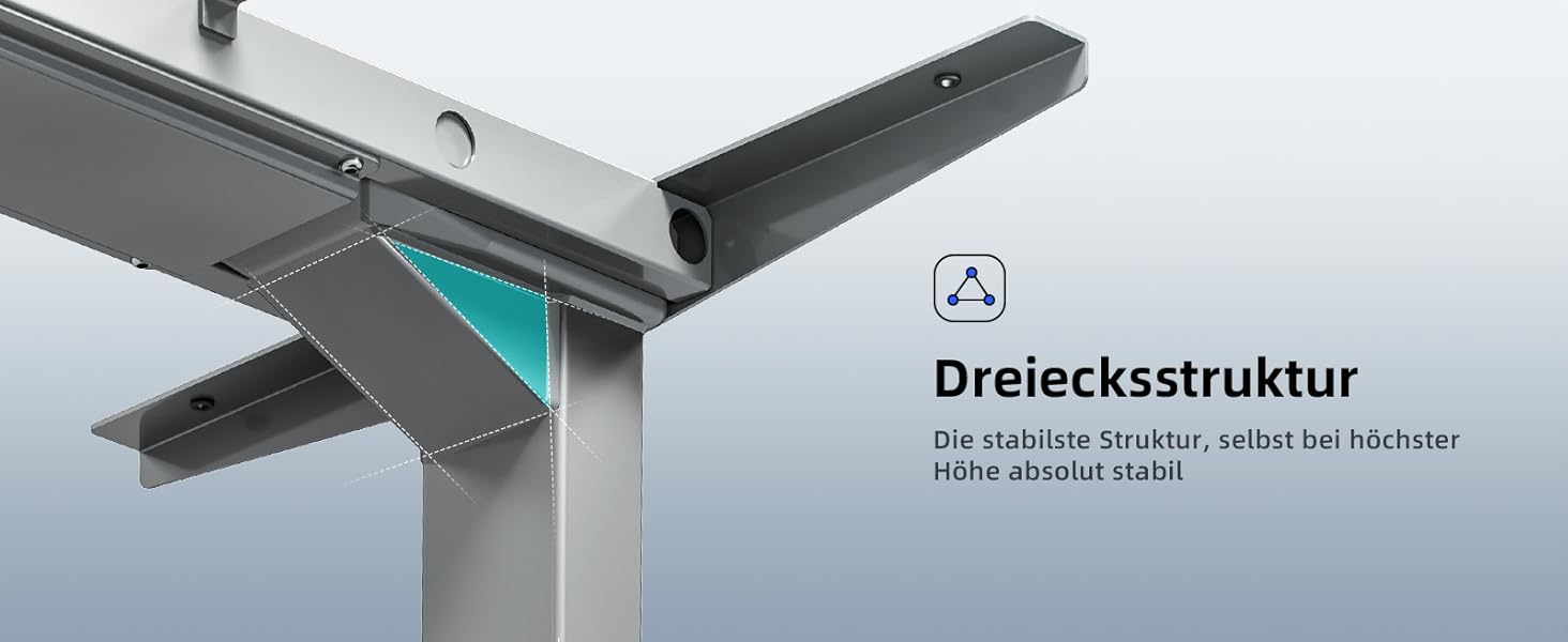 Регульований за висотою електричний стіл MAIDeSITe з 2 моторами, пам'ятью та захистом від зіткнень (72-120 см, сірий)