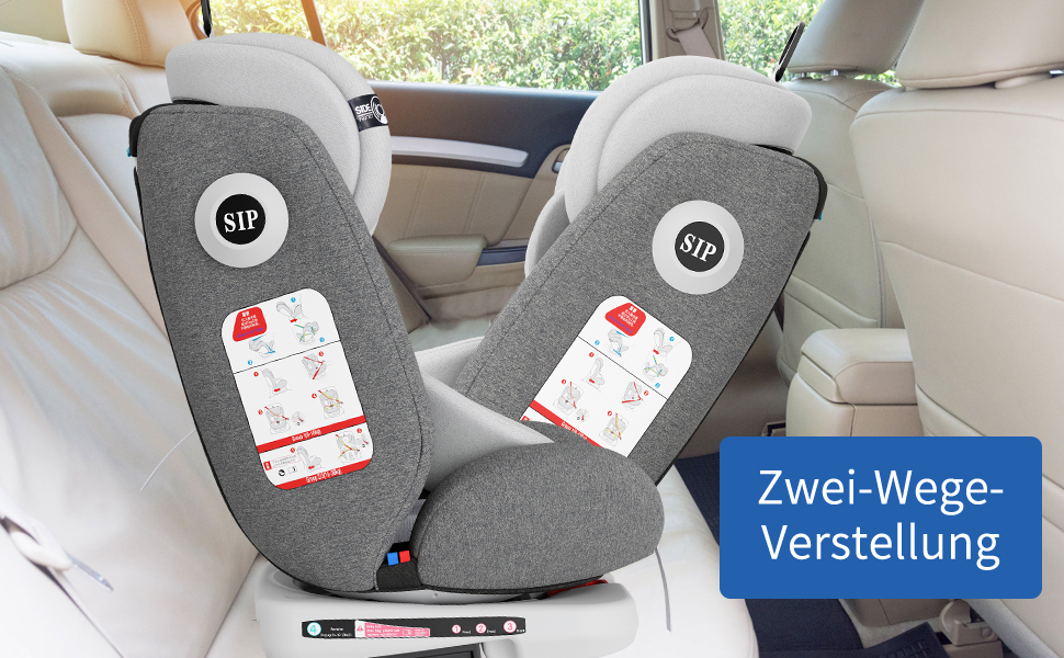 Автокрісло Fourward Baby 360° - ISOFIX, 9-36 кг, Група 0+1/2/3, 5-точкові ремені, сірий колір