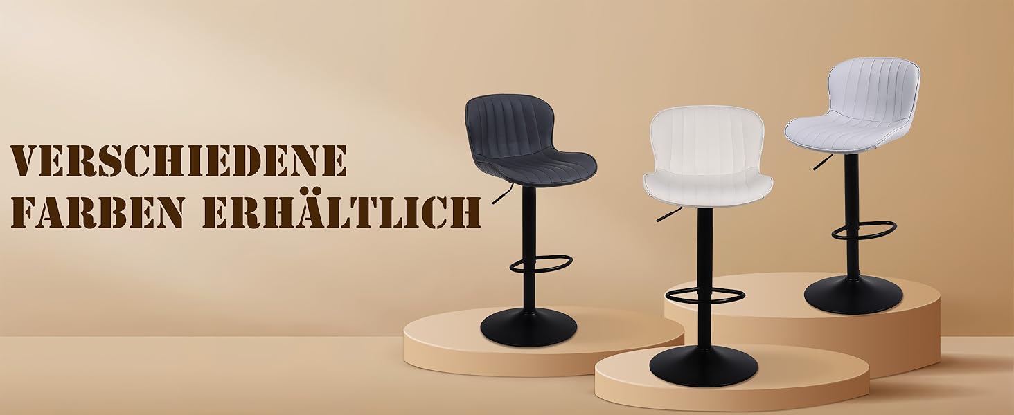 Набір барних стільців Nusetx 4 шт., регульована висота, з підлокітниками та підставкою для ніг, обертаються, для кухні, їдальні та бару (Чорний)