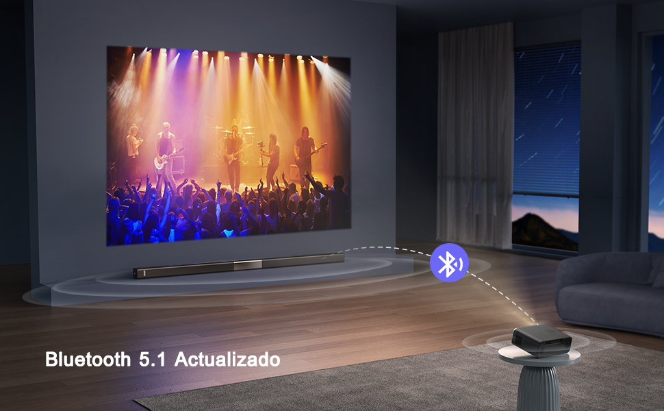 4K проєктор LED Beaer WiiUS 1100 ANSI з автофокусом, корекцією трапеції 6D, підтримкою Netflix, Dolby Audio, Wi-Fi 6, Bluetooth, Full HD 1080P для Android/iPhone (чорний)