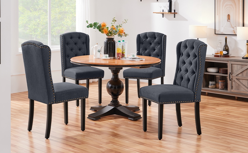 Набір кухонних стільців Yaheetech (6 шт.) з підлокітниками, сірий, до 140 кг