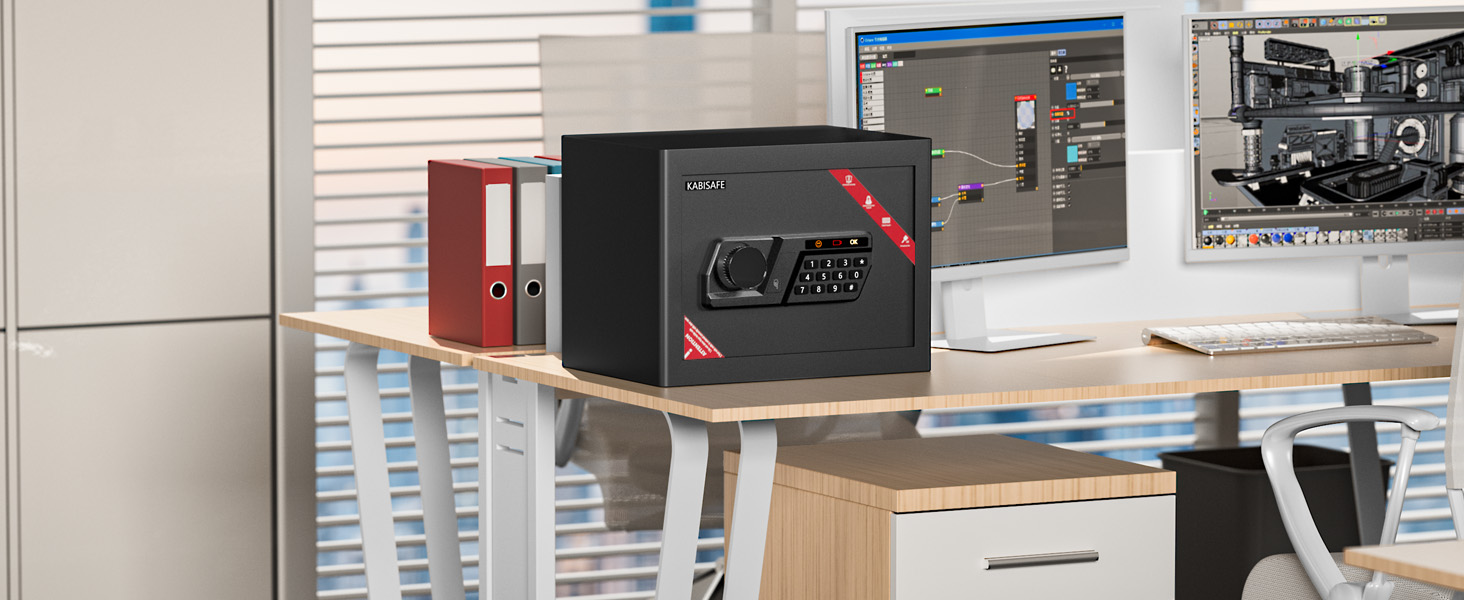 KABISAFE 25L сейф для дому: меблевий сейф з цифровим замком, полиця та сигналізація. Зберігайте цінні речі, гроші та документи безпечно.