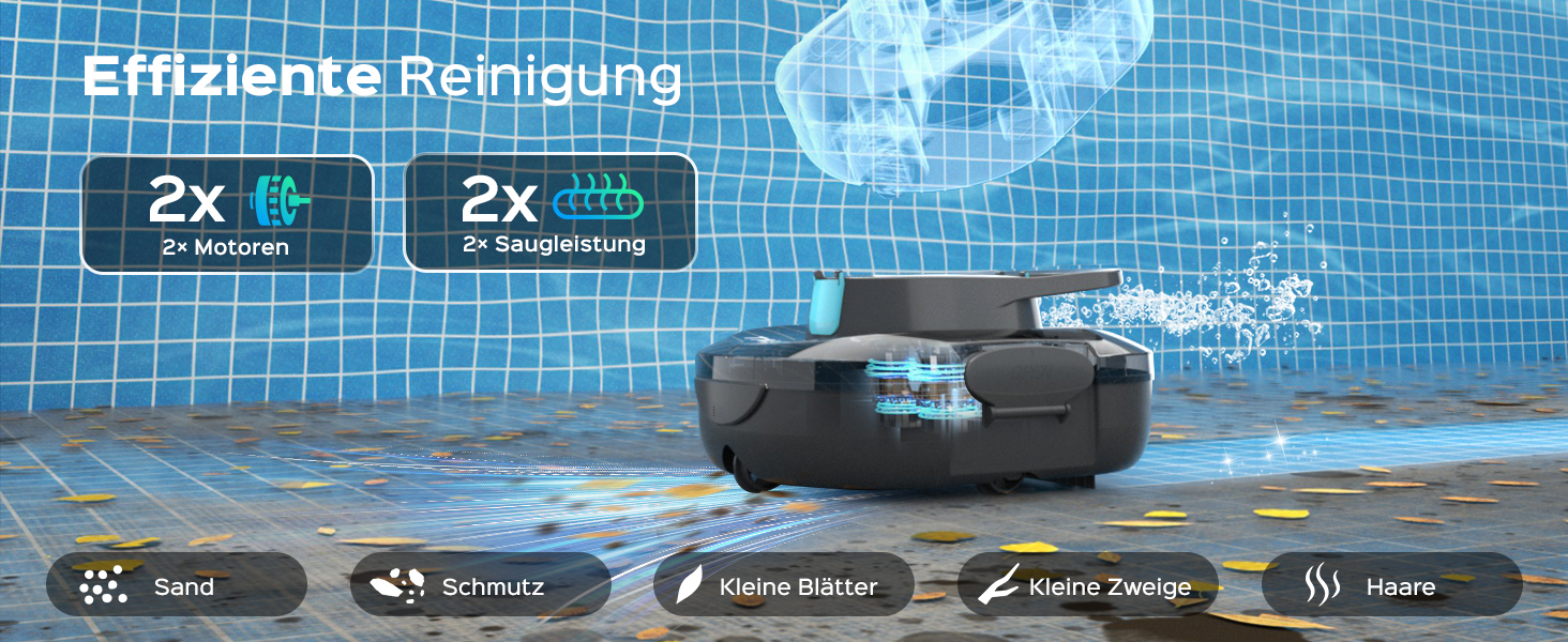 Робот-пилосос для басейну S1PRO 2026: автоматичне очищення, акумулятор, до 100 м², сірий