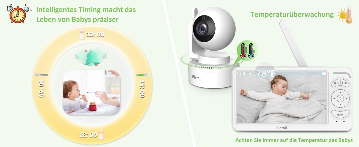 Відеоняня Blemil з 2 камерами, 6
