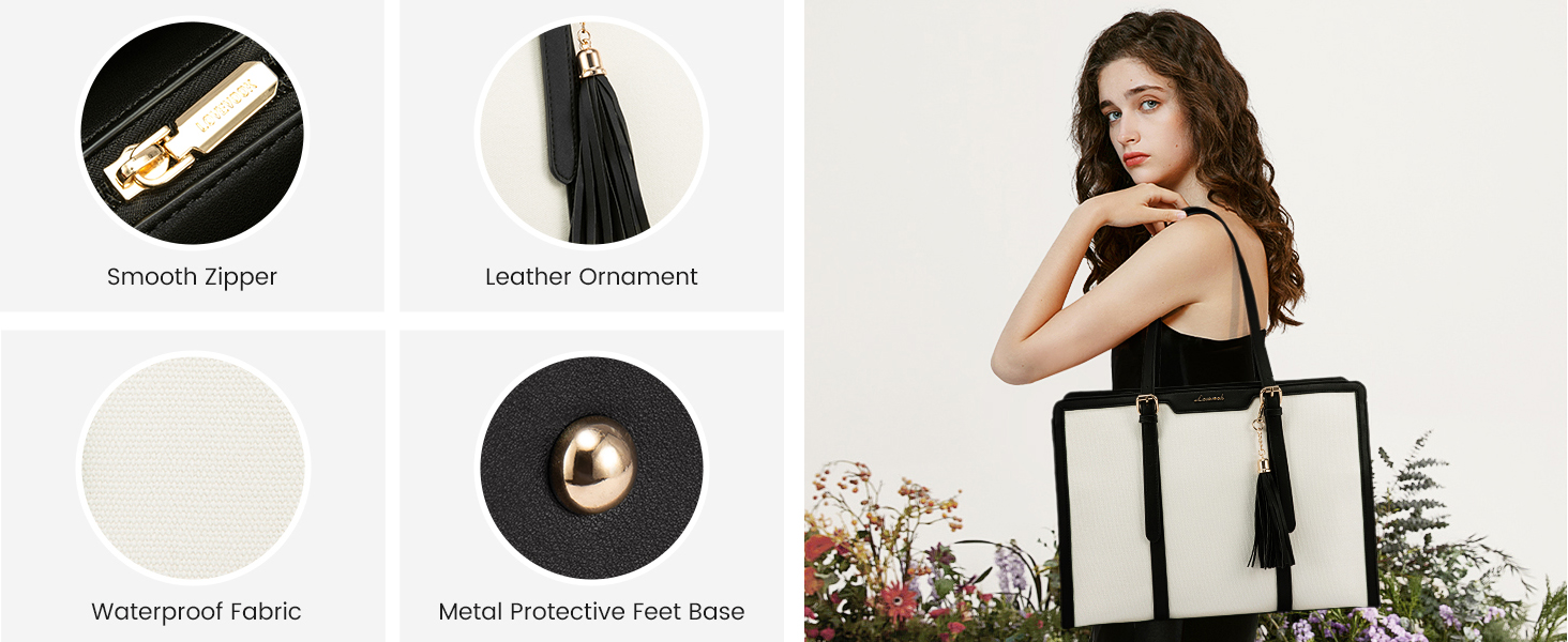 Сумка для ноутбука LOVEVOOK 15.6 дюймів: жіноча, велика, на плечі, кросбоді, канвас, для офісу, подорожей, навчання