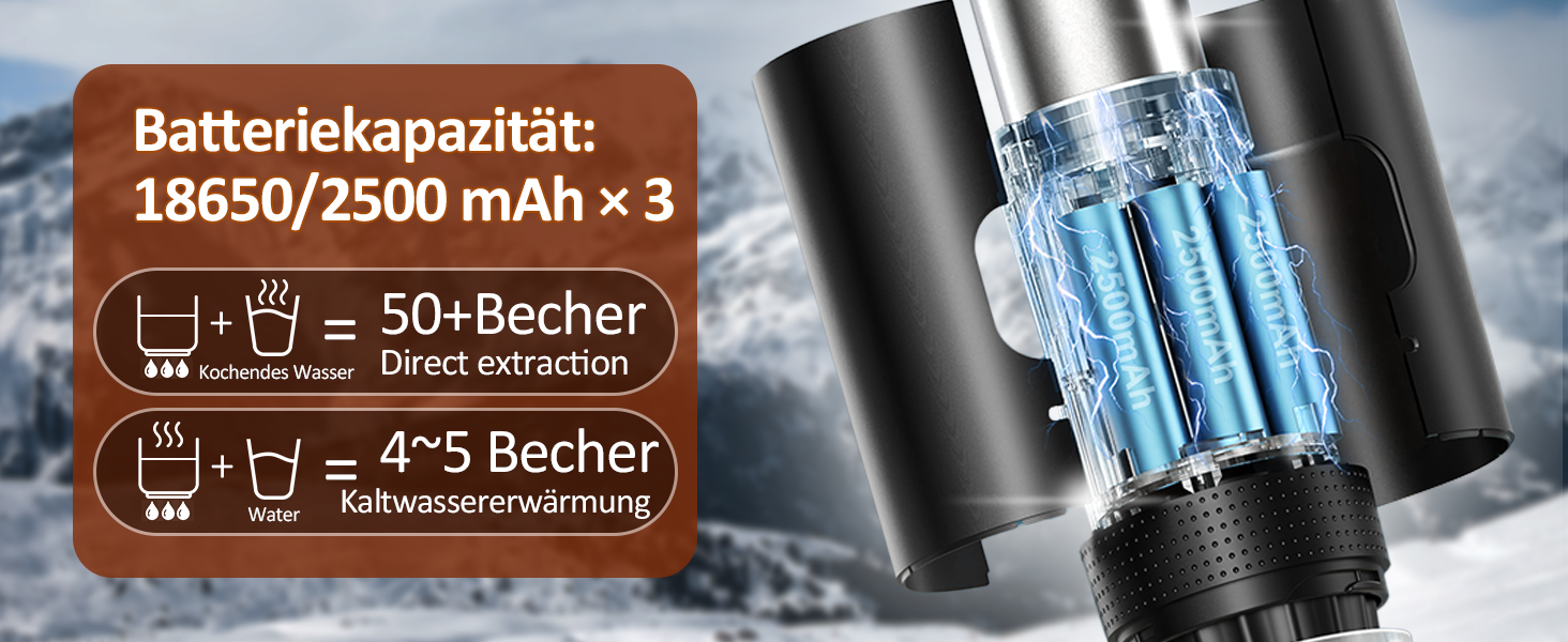 ADOGO Портативна кавомашина для еспресо з акумулятором, 20 Bar, електрична, сумісна з капсулами NS та меленою кавою, для подорожей та кемпінгу