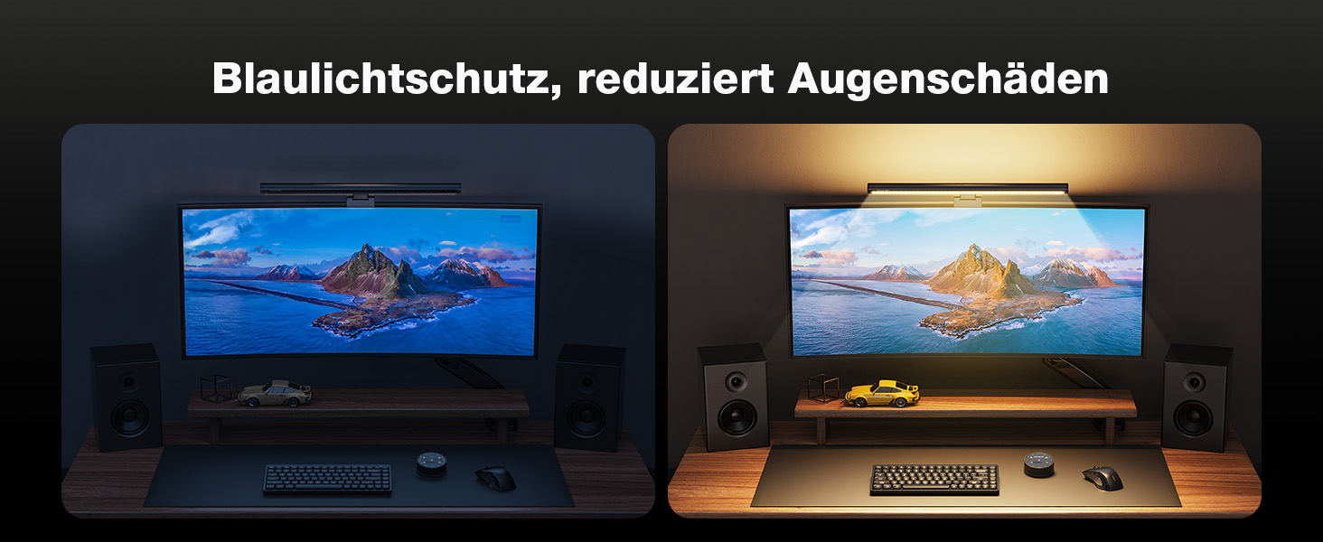 Світлодіодна лампа-панель Douxlife для монітора з підсвічуванням, USB офісна лампа з сенсорним керуванням та пультом, 42 см, регульована яскравість/колірна температура, Screenbar для ПК, чорний