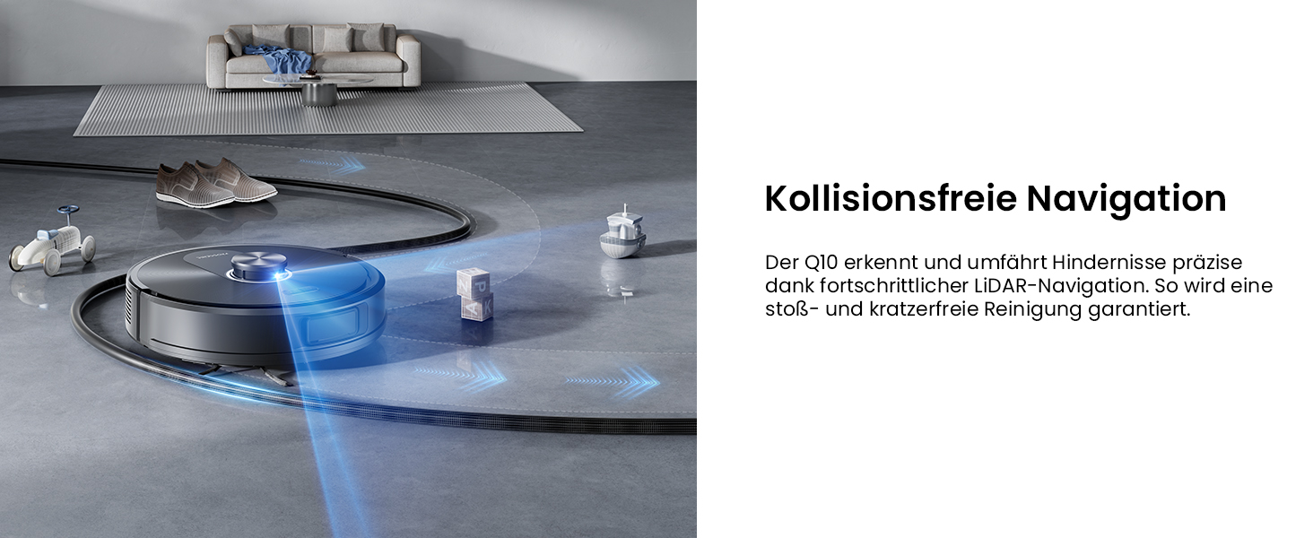 Робот-пилосос Proscenic Q10 з мокрою очисткою, 8000Pa, 200 хвилин роботи, лазерна навігація, керування через додаток, Alexa, Siri, Apple Watch, чорний