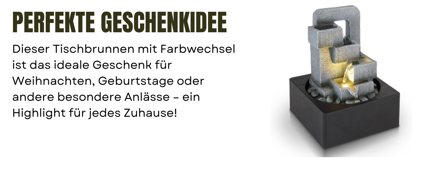 Декоративний фонтанчик для дому з підсвіткою, сірий, 5-рівневий