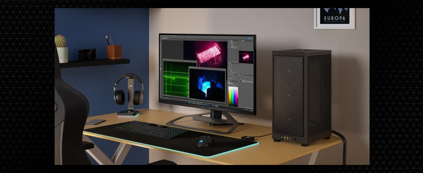Корпус Corsair 2000D Airflow Mini ITX - Сітчаста сталь - 3 слоти для графічного процесора - Оптимізоване охолодження - Передній ввід/вивід - Чорний
