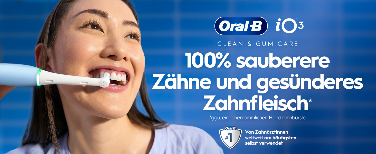 Електрична зубна щітка Oral-B iO Series 3, світло-блакитна (Ice Blue), 1 щітка + 3 смінні насадки