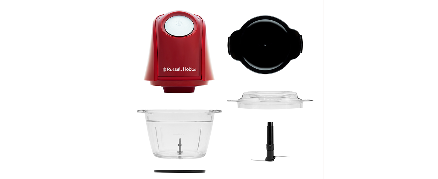 Кухонний комбайн Russell Hobbs 27131-56 Matte Charcoal 350W: подрібнювач для овочів, фруктів, м'яса, цибулі, 1л, нержавіюча сталь, 2 швидкості, миття в посудомийній машині