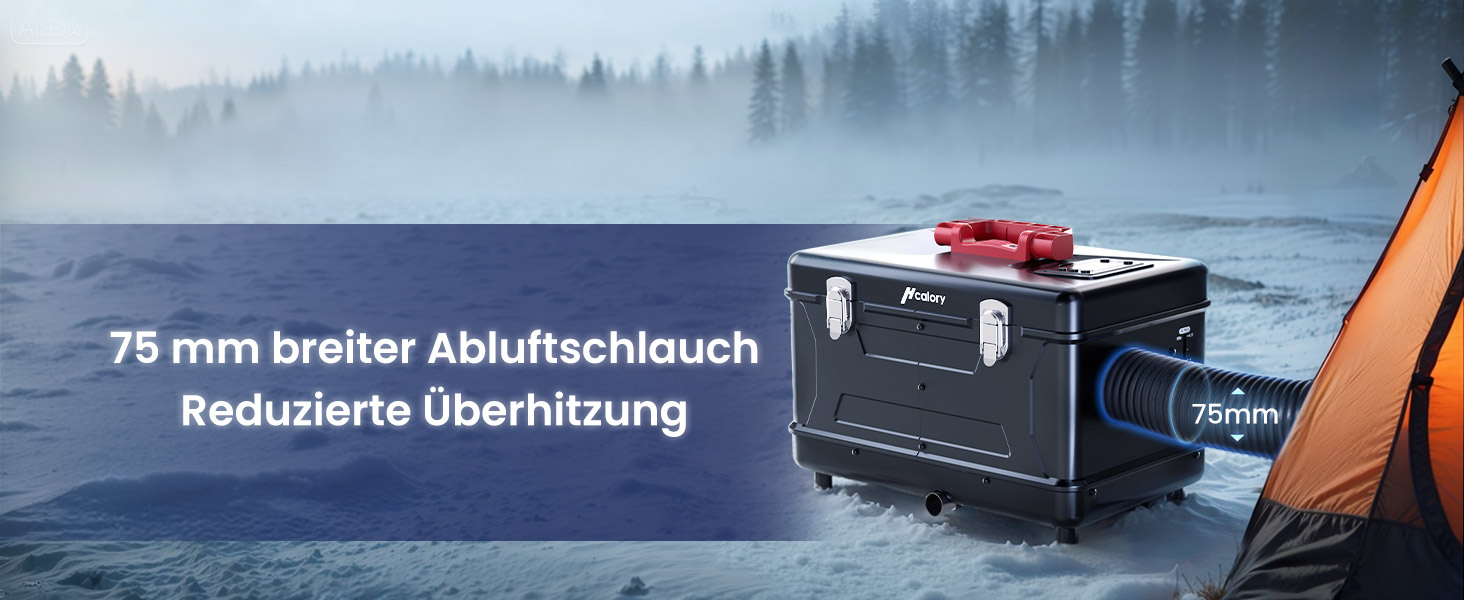 Портативна дизельна пічка опалення 8kW з пультом керування, Toolbox Compact 2S, 220-240V AC та 12/24V DC, 0,12–0,36 л/год, адаптивна до висоти 5500м, тиха робота, оновлення 2025