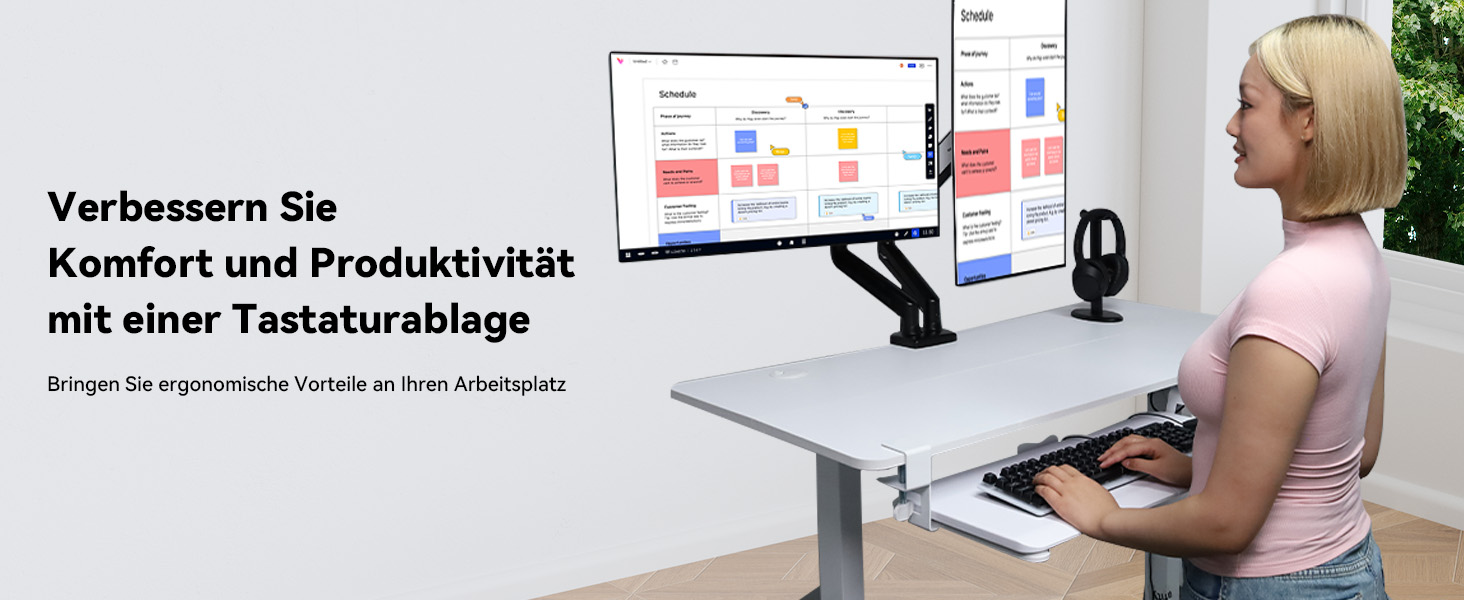 Тримач для клавіатури NearHub з регулюванням, під стіл, карбоновий дизайн, 65 см