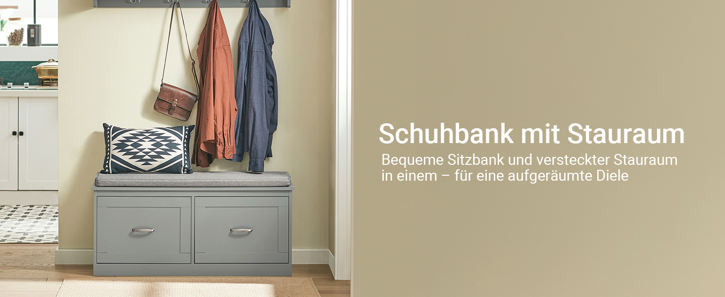 Полка для взуття SoBuy з місцем для сидіння, вузька, 98x49x37 см, FSR131-HG