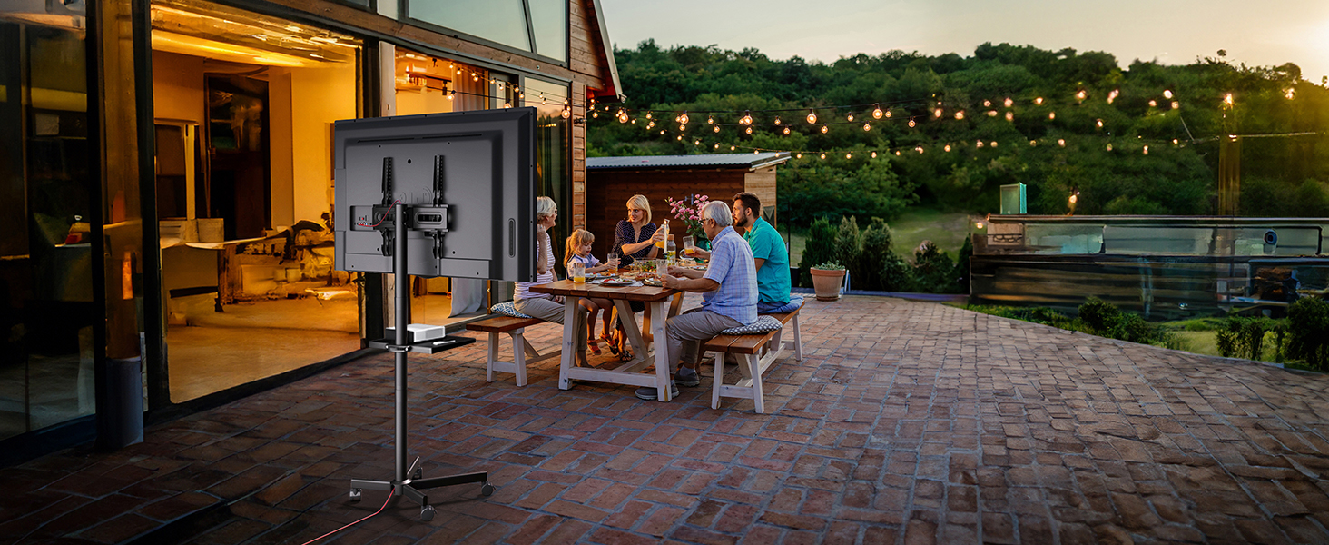 Підставка для телевізора на колесах для 32-65 дюймів, чорна, до 40 кг, VESA 400x400 мм