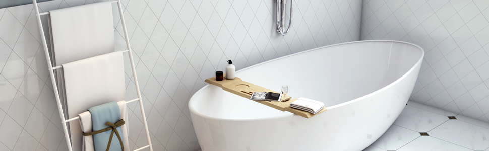 Підставка для ванни SoBuy® FRG104-N 70см: органайзер для ванни, тримач для iPad та мобільного телефону