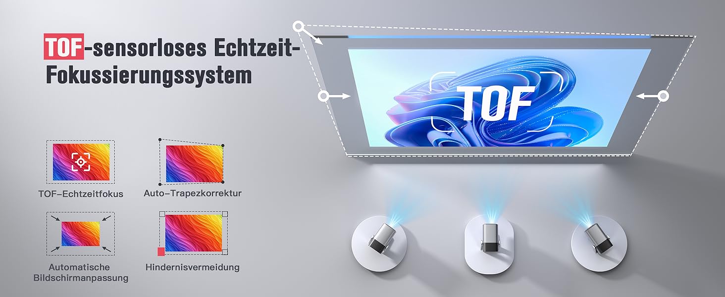 Mini проєктор 1080P з WiFi, Bluetooth, Dolby Audio та автофокусом, XuanPad, 210° обертання, фільтр пилу та система охолодження