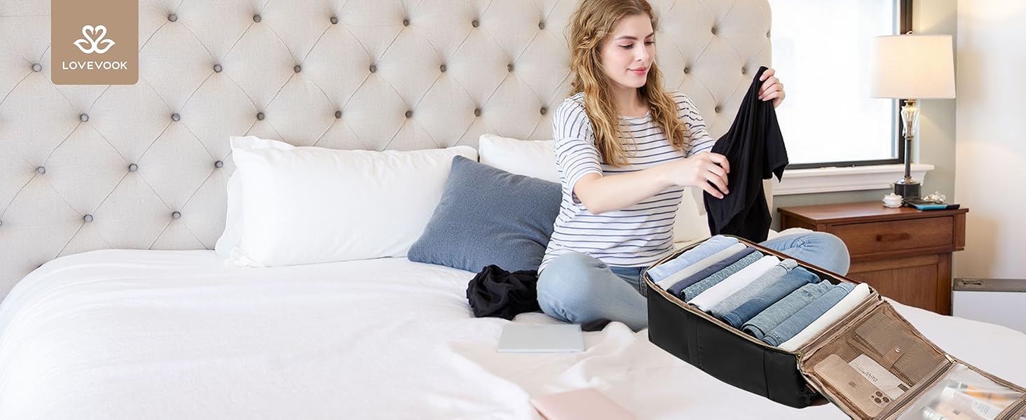 LOVEVOOK Рюкзак ручної поклажі, 40L, для подорожей та бізнесу, водонепроникний, 17.3 дюйми, для жінок, зелено-бежевий (40x20x25 см)