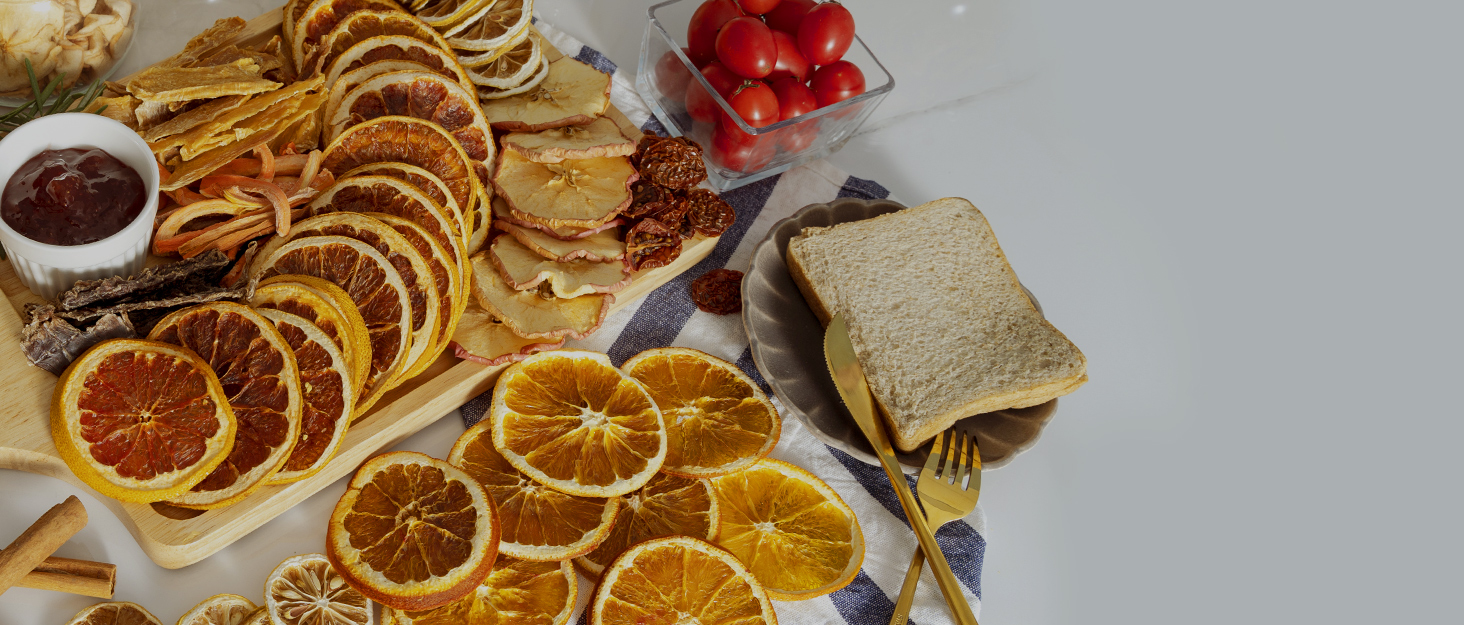 Сушарка для овочів, м'яса та фруктів Kwasyo з нержавіючої сталі, 8 ярусів, рецепти, BPA-free, 30–90°C, до 24 годин, для овочів, м'яса, фруктів (апельсин)