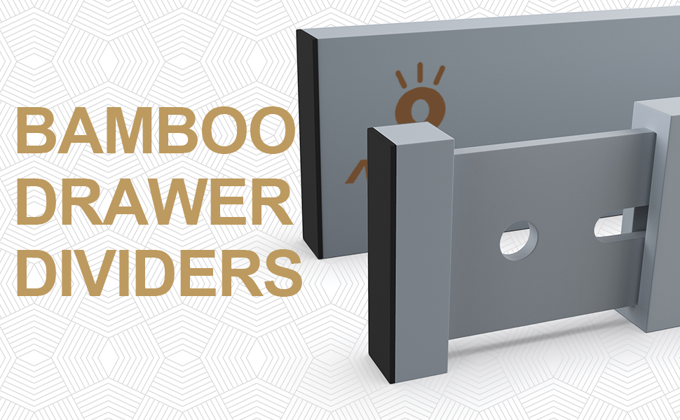 Організатор для ящиків Antowin, бамбук, регульований (42.5-56.4 см), сірий. Підходить для кухні, ванної кімнати, дитячих ящиків та офісу.