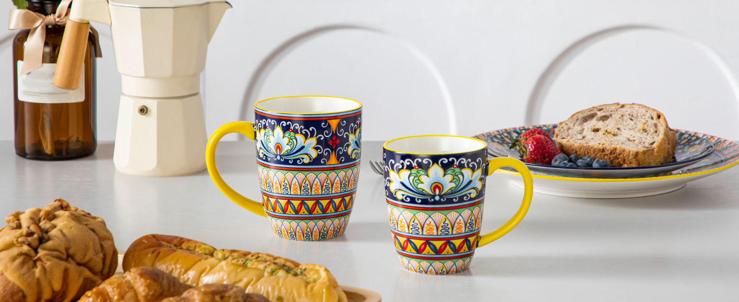 Набір кавових чашок Vancasso 6 шт. SIMI, 360 мл, порцеляна, чайний сервіз на 6 осіб